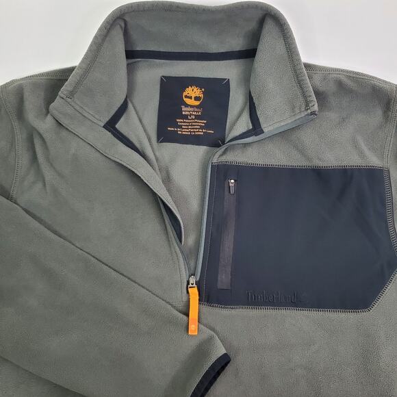 Timberland Men's Large Pullover 1/4 zip Long Sleeve Fleece Utility Pocket - Picture 5 of 7